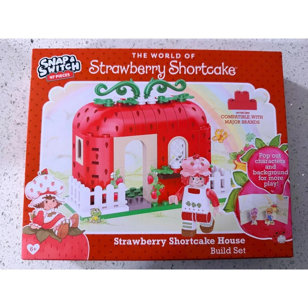 Strawberry Shortcake Snap & Switch Build Set Lot Bakery House Produce Stand Well